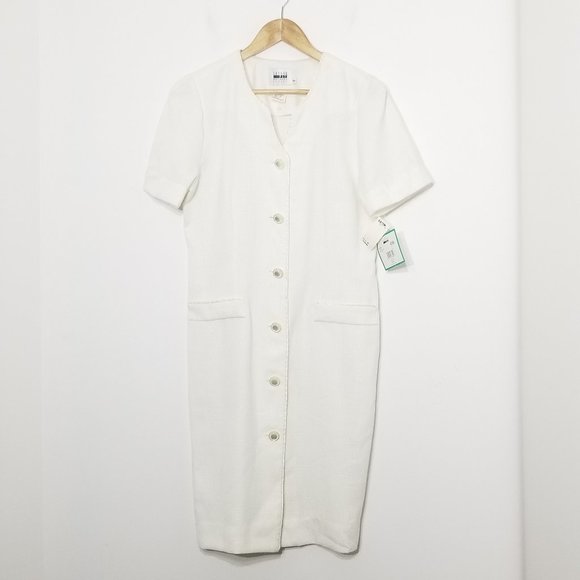 Leslie Fay Dresses & Skirts - Leslie Fay Vintage Eaton Pearl Button Down Dress Size 10 Petite 🆕️